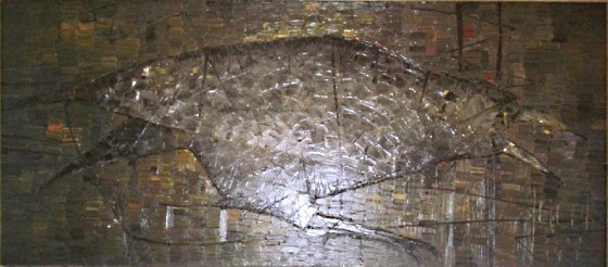 Ptak mazurski. 1965. olej, plotno. ca 45 cm x 100 cm